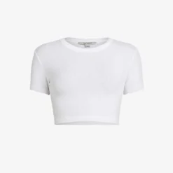 AllSaints Tina Cropped Slim-fit Stretch-woven T-shirt