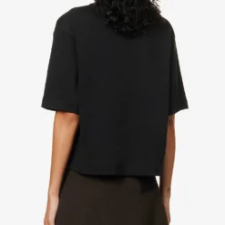 Vince Wide-sleeve Boxy-fit Cotton-jersey T-shirt -Outlet Pique Style Store R04137204 BLACK ALT03