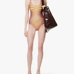 Jean Paul Gaultier Abstract-print Racerback Swimsuit 6 Jean Paul Gaultier Abstract-print Racerback Swimsuit -Outlet Pique Style Store R04137660 REDORANGE ALT01