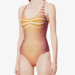 Jean Paul Gaultier Abstract-print Racerback Swimsuit 7 Jean Paul Gaultier Abstract-print Racerback Swimsuit -Outlet Pique Style Store R04137660 REDORANGE ALT02