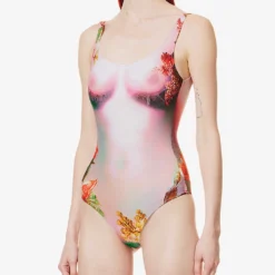 Jean Paul Gaultier Floral-print Fitted Swimsuit 7 Jean Paul Gaultier Floral-print Fitted Swimsuit -Outlet Pique Style Store R04137664 PINKYELLOW ALT02