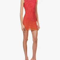 SELF PORTRAIT Hot Fix Rhinestone-embellished Stretch-woven Mini Dress 7 SELF PORTRAIT Hot Fix Rhinestone-embellished Stretch-woven Mini Dress -Outlet Pique Style Store R04137708 PINK ALT02