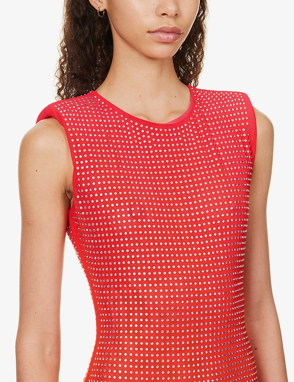 SELF PORTRAIT Hot Fix Rhinestone-embellished Stretch-woven Mini Dress 5 SELF PORTRAIT Hot Fix Rhinestone-embellished Stretch-woven Mini Dress - Image 5