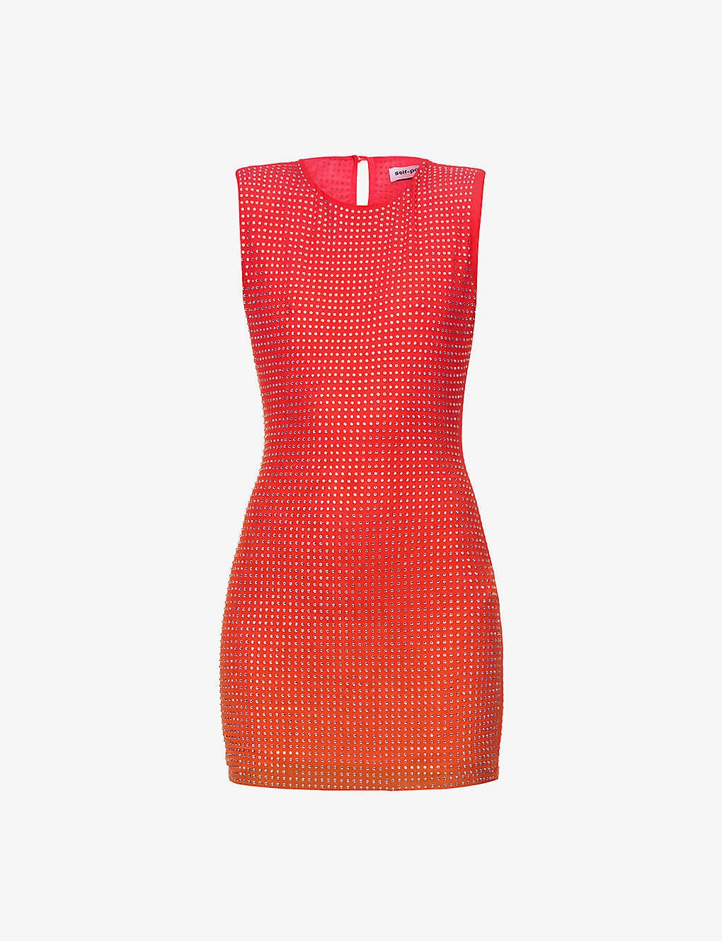 SELF PORTRAIT Hot Fix Rhinestone-embellished Stretch-woven Mini Dress