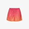 SELF PORTRAIT Crystal-embellished Mid-rise Woven Shorts