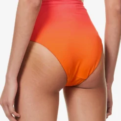SELF PORTRAIT Gradient-pattern Ruched Bikini Bottoms -Outlet Pique Style Store R04137716 ORANGE ALT03