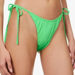 SELF PORTRAIT Self-tie High-leg Bikini Bottoms -Outlet Pique Style Store R04137717 GREEN ALT04