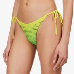 SELF PORTRAIT Crystal-embellished Gradient-pattern Bikini Bottoms -Outlet Pique Style Store R04137718 GREEN ALT04