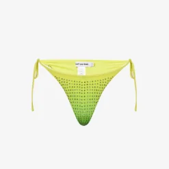SELF PORTRAIT Crystal-embellished Gradient-pattern Bikini Bottoms