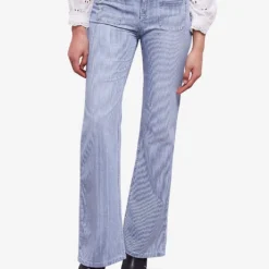 THE KOOPLES Striped Wide-leg Low-rise Jeans -Outlet Pique Style Store R04137807 BLUE6 ALT02