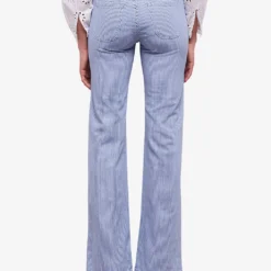 THE KOOPLES Striped Wide-leg Low-rise Jeans -Outlet Pique Style Store R04137807 BLUE6 ALT03