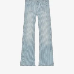 THE KOOPLES Striped Wide-leg Low-rise Jeans