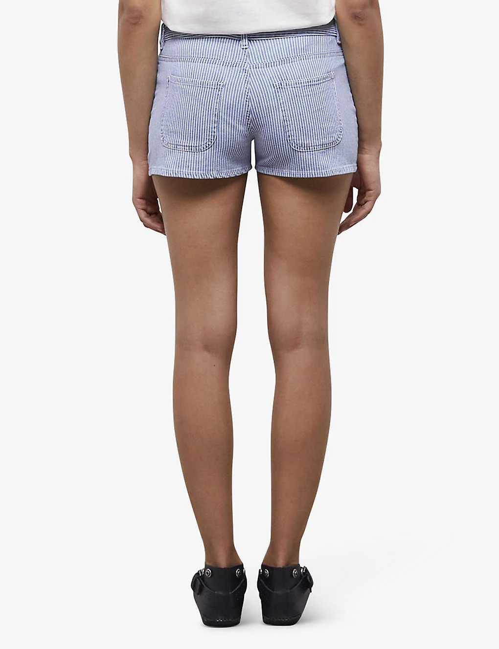 THE KOOPLES Striped Low-rise Stretch-denim Shorts 4 THE KOOPLES Striped Low-rise Stretch-denim Shorts - Image 4
