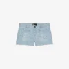 THE KOOPLES Striped Low-rise Stretch-denim Shorts
