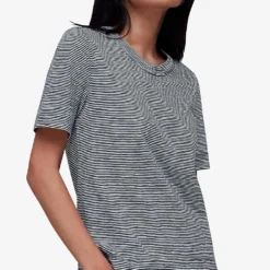Whistles Rosa Striped Cotton-jersey T-shirt -Outlet Pique Style Store R04138154 BLUE ALT02