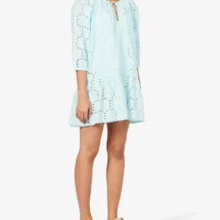 Melissa Odabash Ashley Scalloped-hem Cotton Kaftan 7 Melissa Odabash Ashley Scalloped-hem Cotton Kaftan -Outlet Pique Style Store R04139921 SKY ALT02