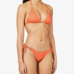 Melissa Odabash Venice Halterneck Bikini Top -Outlet Pique Style Store R04139932 APRICOTZIGZAG ALT02
