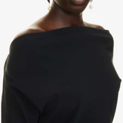 Haim Off-the-shoulder Stretch-woven Midi Dress -Outlet Pique Style Store R04140672 BLACK ALT04