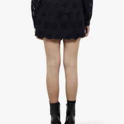 THE KOOPLES Tied-waist Broderie-amglaise Cotton Mini Skirt 8 THE KOOPLES Tied-waist Broderie-amglaise Cotton Mini Skirt -Outlet Pique Style Store R04140776 BLA01 ALT03