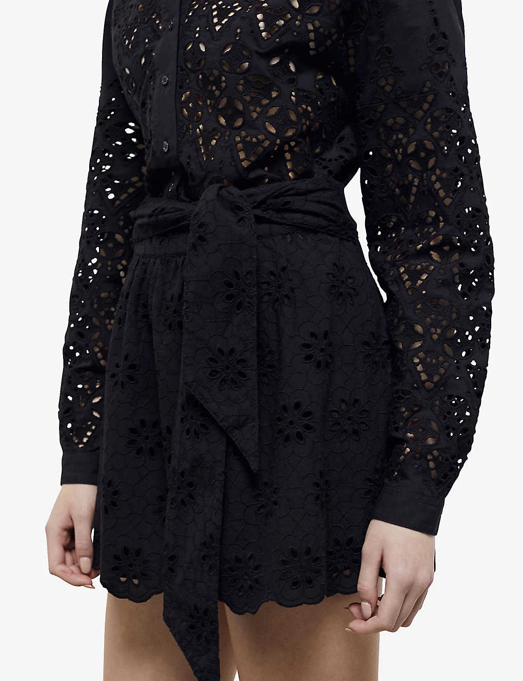 THE KOOPLES Tied-waist Broderie-amglaise Cotton Mini Skirt 5 THE KOOPLES Tied-waist Broderie-amglaise Cotton Mini Skirt - Image 5