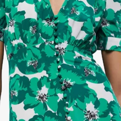 THE KOOPLES Floral-print Silk Midi Dress -Outlet Pique Style Store R04140790 GRN01 ALT03