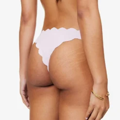 Marysia North Scalloped-trim Mid-rise Bikini Bottoms -Outlet Pique Style Store R04140989 VIOLETTE ALT03