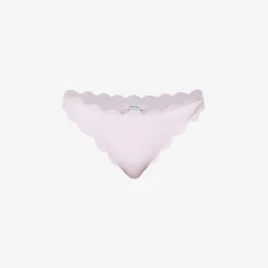 Marysia North Scalloped-trim Mid-rise Bikini Bottoms