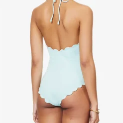 Marysia Broadway Halterneck Scallop-trim Swimsuit -Outlet Pique Style Store R04140990 AZUREVIOLETTE ALT03