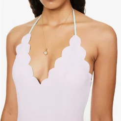 Marysia Broadway Halterneck Scallop-trim Swimsuit -Outlet Pique Style Store R04140990 AZUREVIOLETTE ALT04