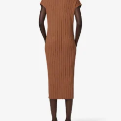 Cut-out Shoulder Knitted Maxi Dress -Outlet Pique Style Store R04141924 CAMEL ALT04