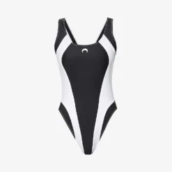 Marine Serre Logo-embossed Panelled Swimsuit