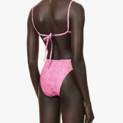 Marine Serre Moon Graphic-print Recycled-polyamide Bikini Set -Outlet Pique Style Store R04142137 FUSCHIA ALT03