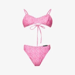 Marine Serre Moon Graphic-print Recycled-polyamide Bikini Set