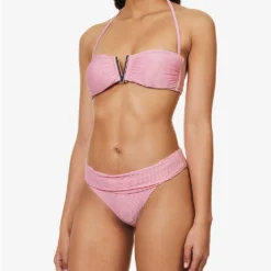 Sicily V-neck Stretch-recycled Polyamide Bikini Top -Outlet Pique Style Store R04142190 PNKPNK ALT02