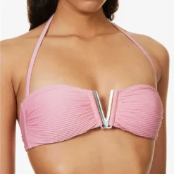 Sicily V-neck Stretch-recycled Polyamide Bikini Top -Outlet Pique Style Store R04142190 PNKPNK ALT04