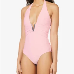 Sicily V-neck Stretch-recycled Polyamide Swimsuit 7 Sicily V-neck Stretch-recycled Polyamide Swimsuit -Outlet Pique Style Store R04142192 PNKPNK ALT02