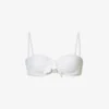 Antibes Bow-embellished Stretch-recycled Polyamide Bikini Top