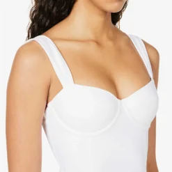 Antibes Underwired Stretch-recycled Polyamide Swimsuit -Outlet Pique Style Store R04142197 WHTWHT ALT04