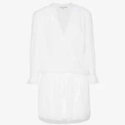 V-neck Flared-cuffs Organic-cotton Tunic