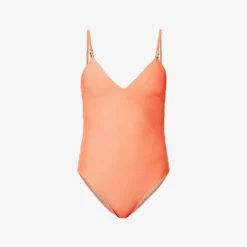 Portofino Plunge Open-back Stretch-recycled Polyamide Swimsuit