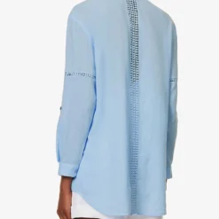 Mala Braided-trims Cotton Shirt -Outlet Pique Style Store R04142208 BLUBLU ALT03