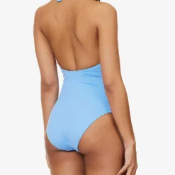 Siena Halterneck Recycled Polyamide-blend Swimsuit -Outlet Pique Style Store R04142211 BLUBLU ALT03
