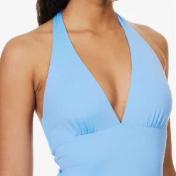 Siena Halterneck Recycled Polyamide-blend Swimsuit -Outlet Pique Style Store R04142211 BLUBLU ALT04