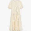 Ted Baker Lezzley Oversized Broderie-anglaise Maxi Dress