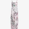 AllSaints Bryony Leondra Floral-print Bias-cut Recycled-polyester Midi Dress