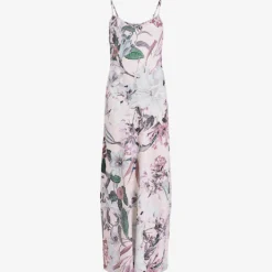 AllSaints Bryony Leondra Floral-print Bias-cut Recycled-polyester Midi Dress