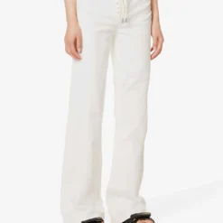 Paige Leenah Lace-up Flared-leg Wide-rise Stretch-denim Jeans -Outlet Pique Style Store R04144130 TONALECRU ALT02