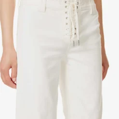 Paige Leenah Lace-up Flared-leg Wide-rise Stretch-denim Jeans -Outlet Pique Style Store R04144130 TONALECRU ALT04