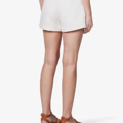 Paige Patrizia Mid-rise Cotton-rayon Blend Shorts -Outlet Pique Style Store R04144133 CREAM ALT03