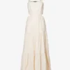 Paige Shadi Cut-out Linen And Cotton-blend Maxi Dress